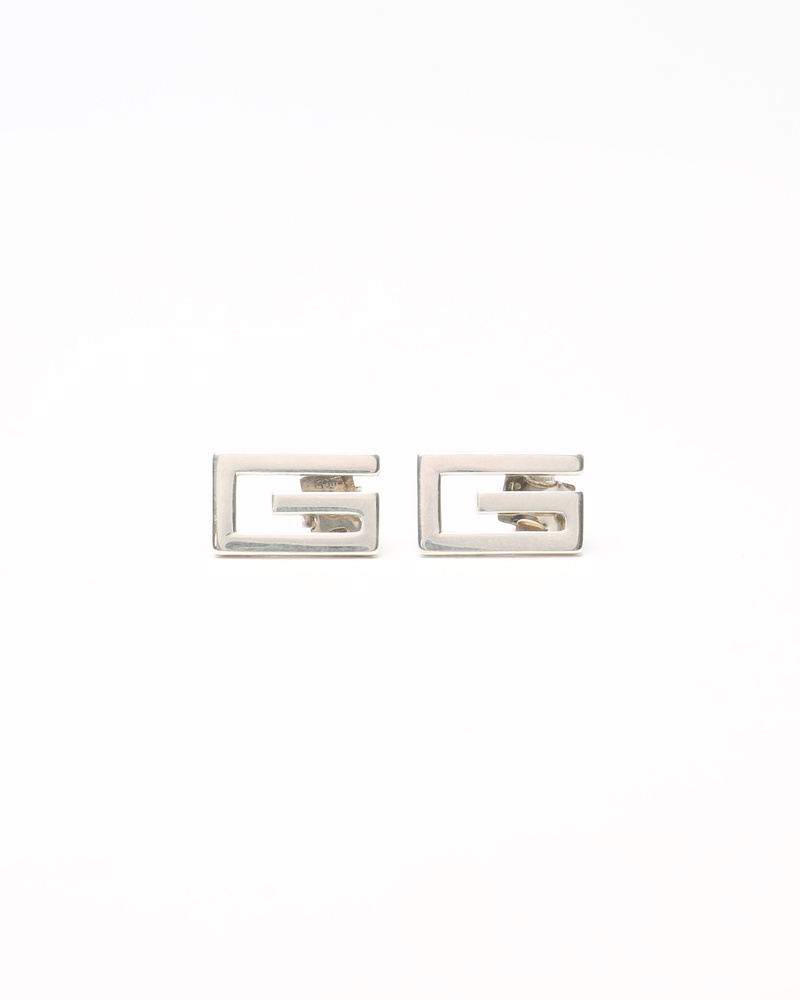 Gucci Square G Logo Silver Earrings