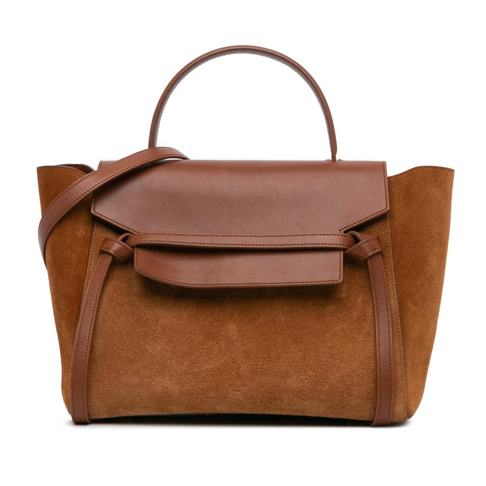 Celine B Celine Brown Suede Leather Mini Belt Bag Satchel Italy