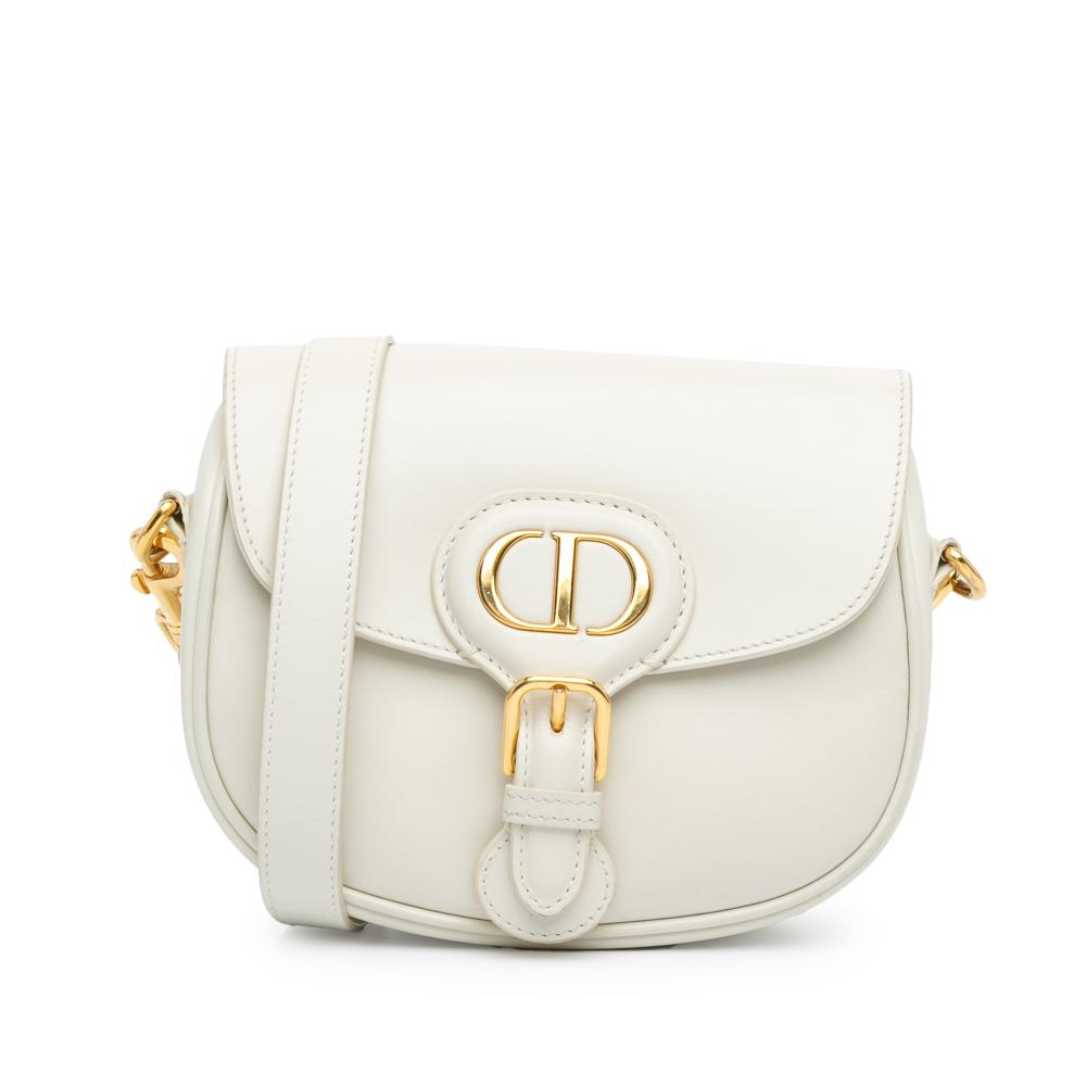 Christian Dior B Dior White Calf Leather Small Bobby Crossbody Italy