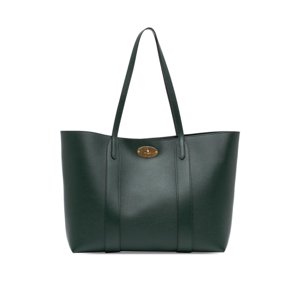 Mulberry AB Mulberry Green Dark Green Calf Leather Small Classic Grain Bayswater Tote Turkey