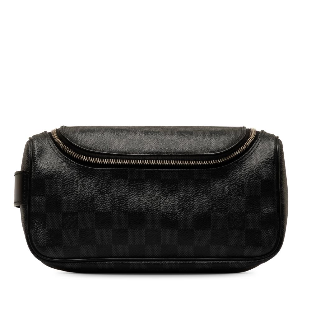 Louis Vuitton B Louis Vuitton Black Damier Canvas Canvas Damier Graphite Toiletry Pouch France