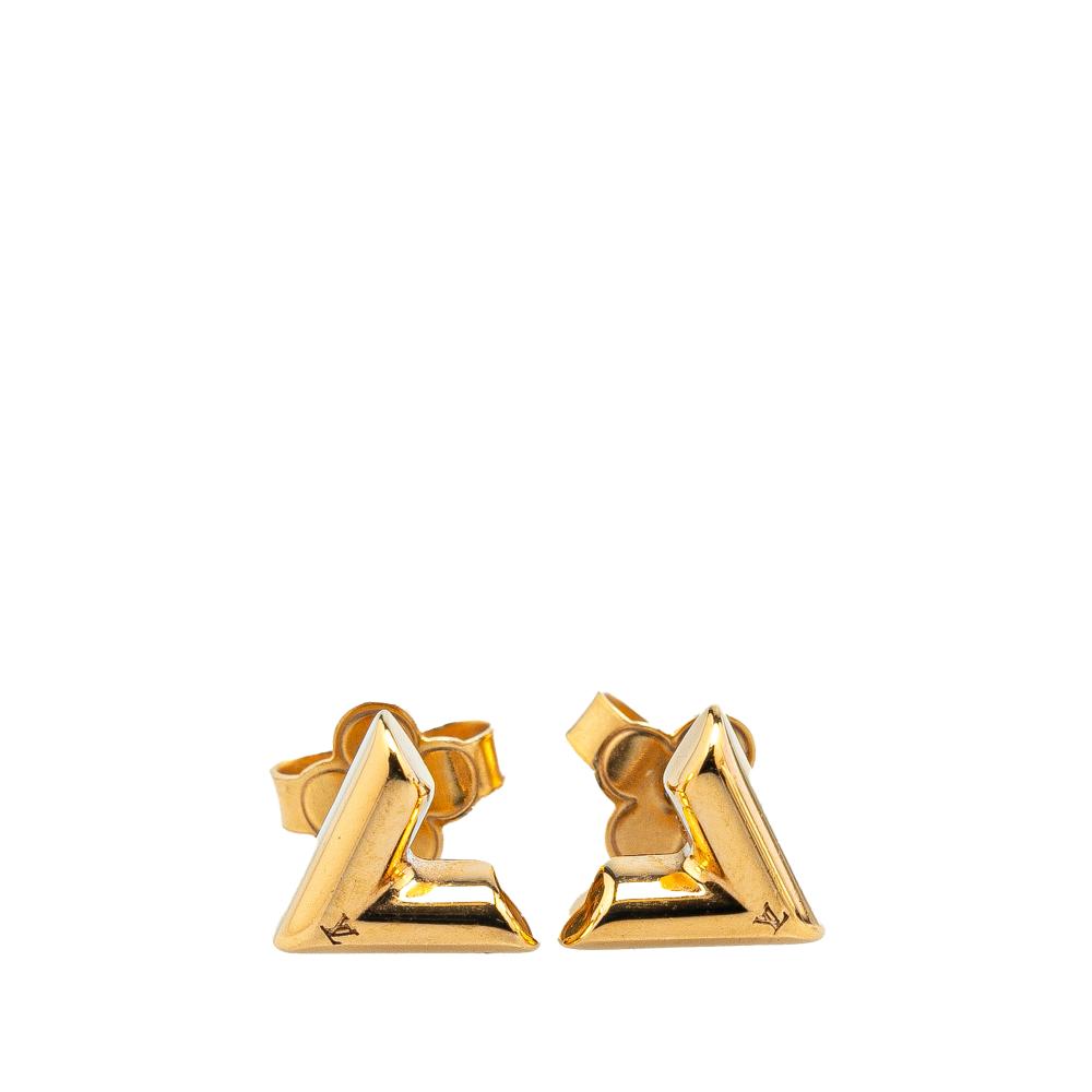 Louis Vuitton B Louis Vuitton Gold Gold Plated Metal Essential V Stud Earrings Italy