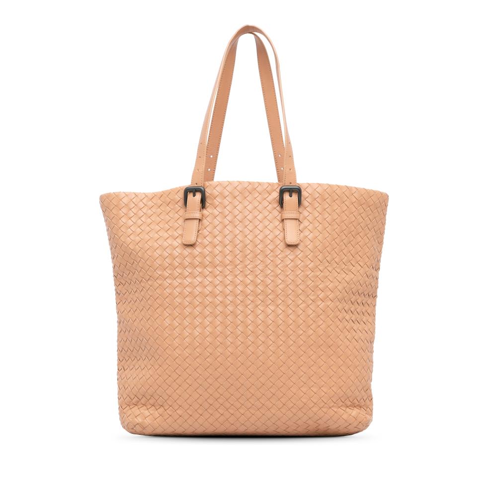 Bottega Veneta B Bottega Veneta Brown Nude Nappa Leather Leather Nappa Intrecciato Tote Italy