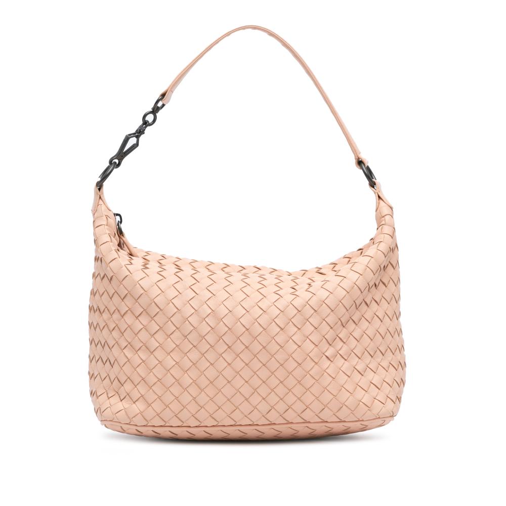 Bottega Veneta B Bottega Veneta Pink Light Pink Nappa Leather Leather Nappa Intrecciato Shoulder Bag Italy