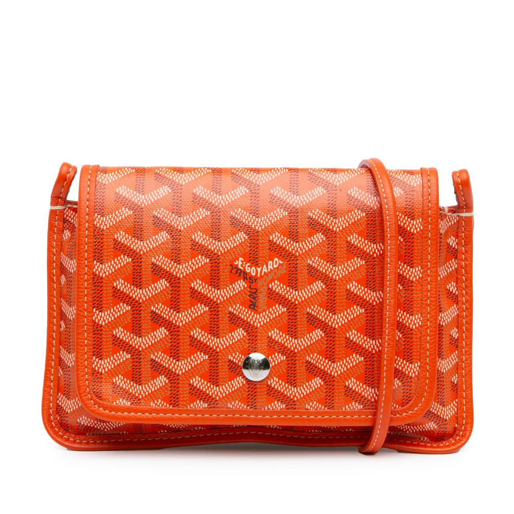 Goyard AB Goyard Orange Coated Canvas Fabric Goyardine Plumet Pocket Wallet France