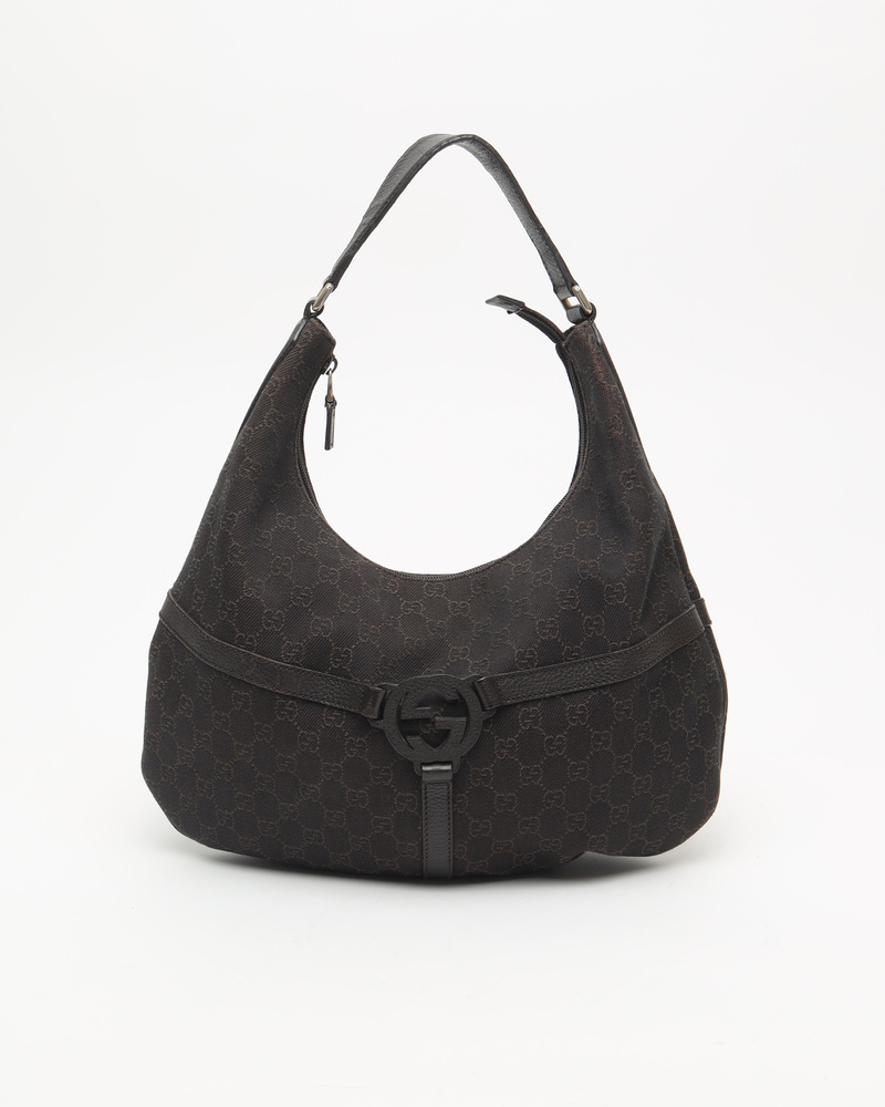 Gucci GG Canvas Reins Hobo Bag