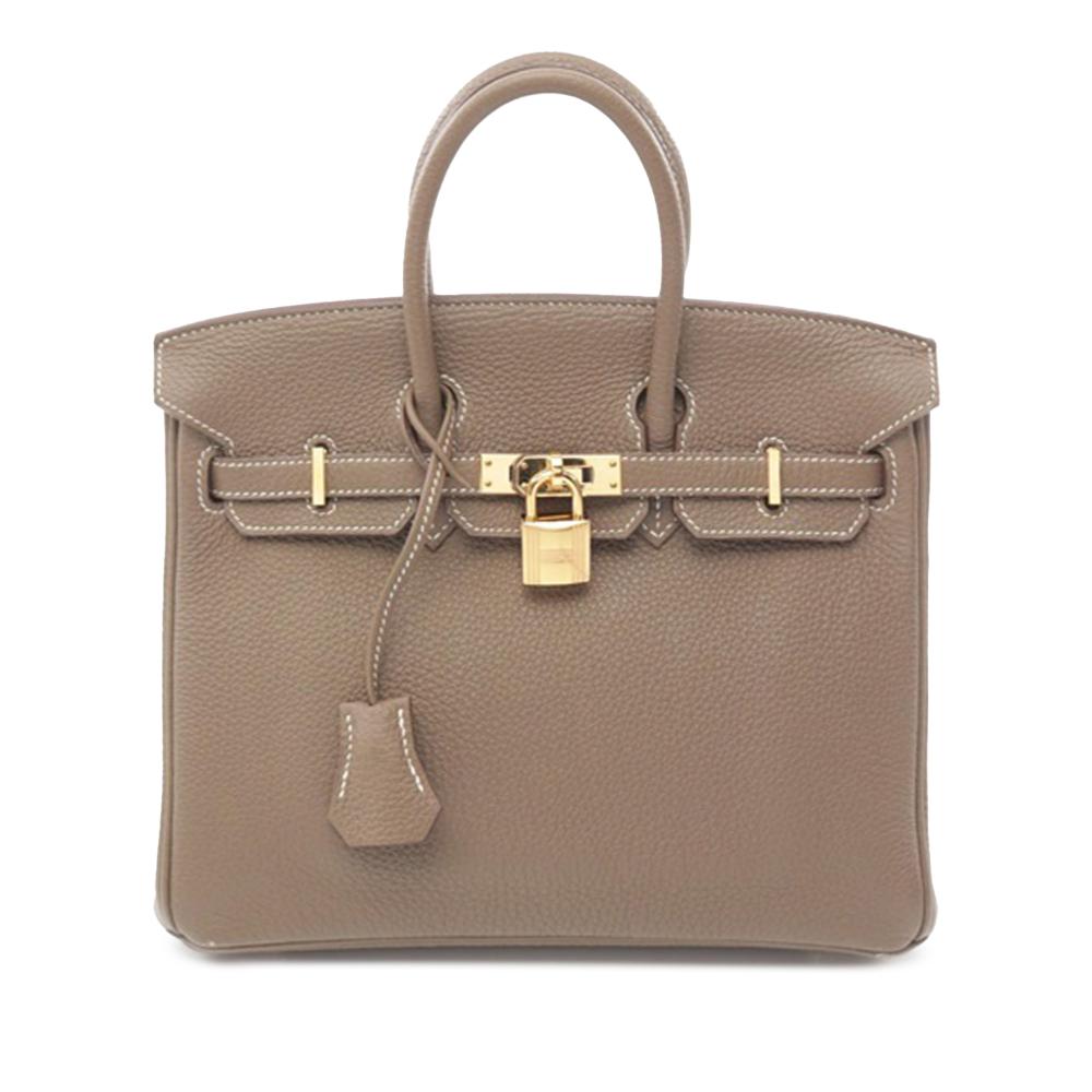 Hermès B Hermès Brown Taupe Calf Leather Togo Birkin Retourne 25 France