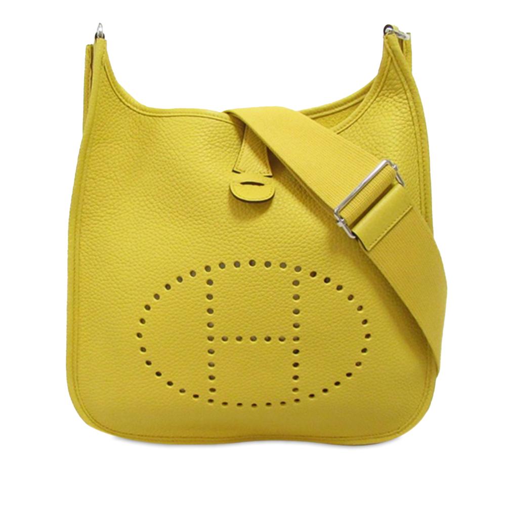 Hermès AB Hermès Yellow Mustard Calf Leather Clemence Evelyne III PM France