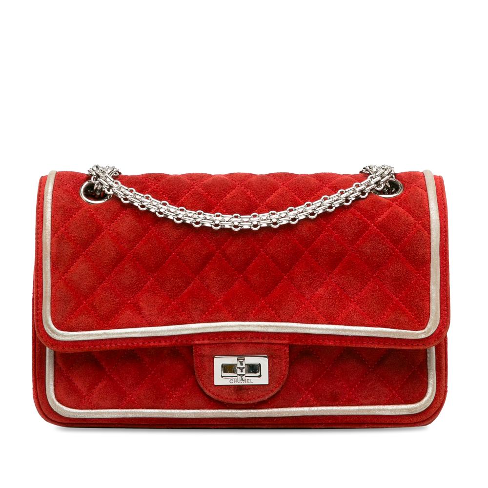 Chanel B Chanel Red Suede Leather Medium Re-issue 2.55 Double Flap France