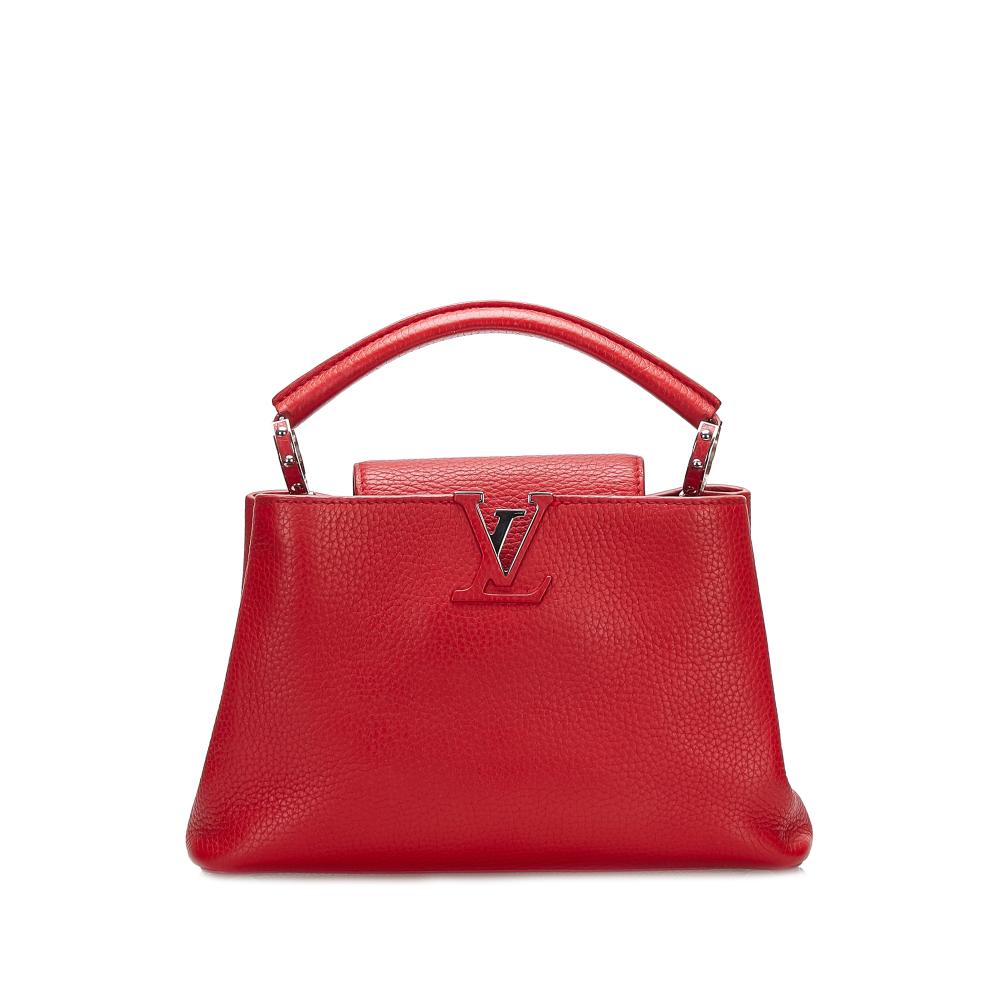 Louis Vuitton B Louis Vuitton Red Calf Leather Taurillon Capucines BB France