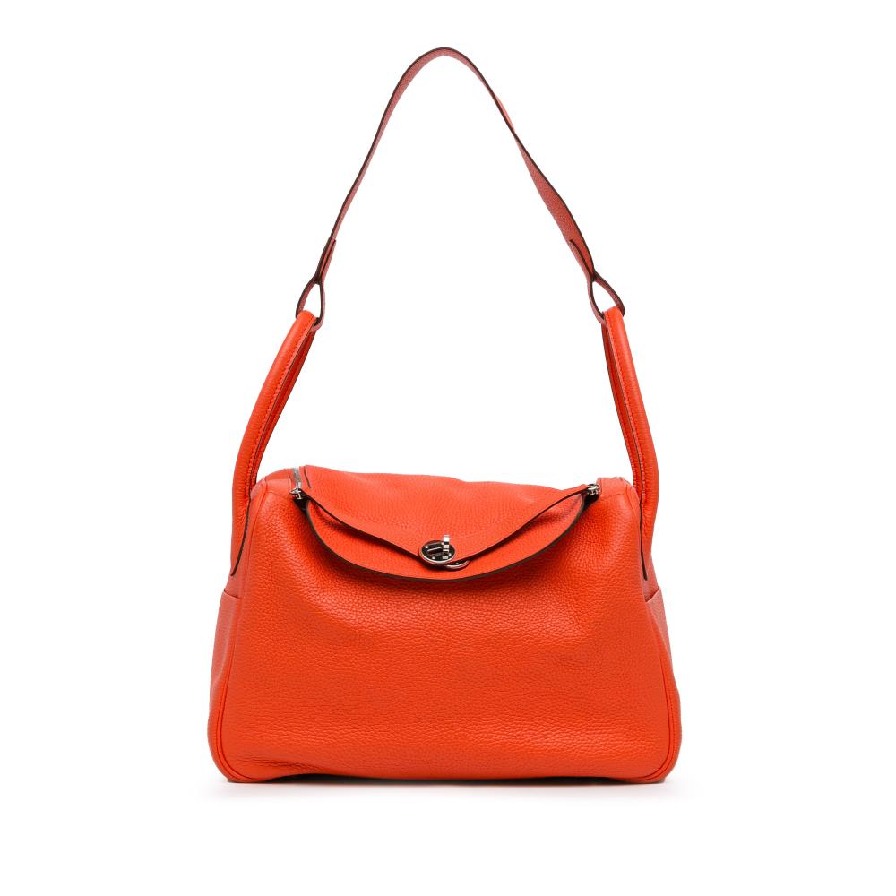 Hermès B Hermès Orange Calf Leather Clemence Lindy 34 France