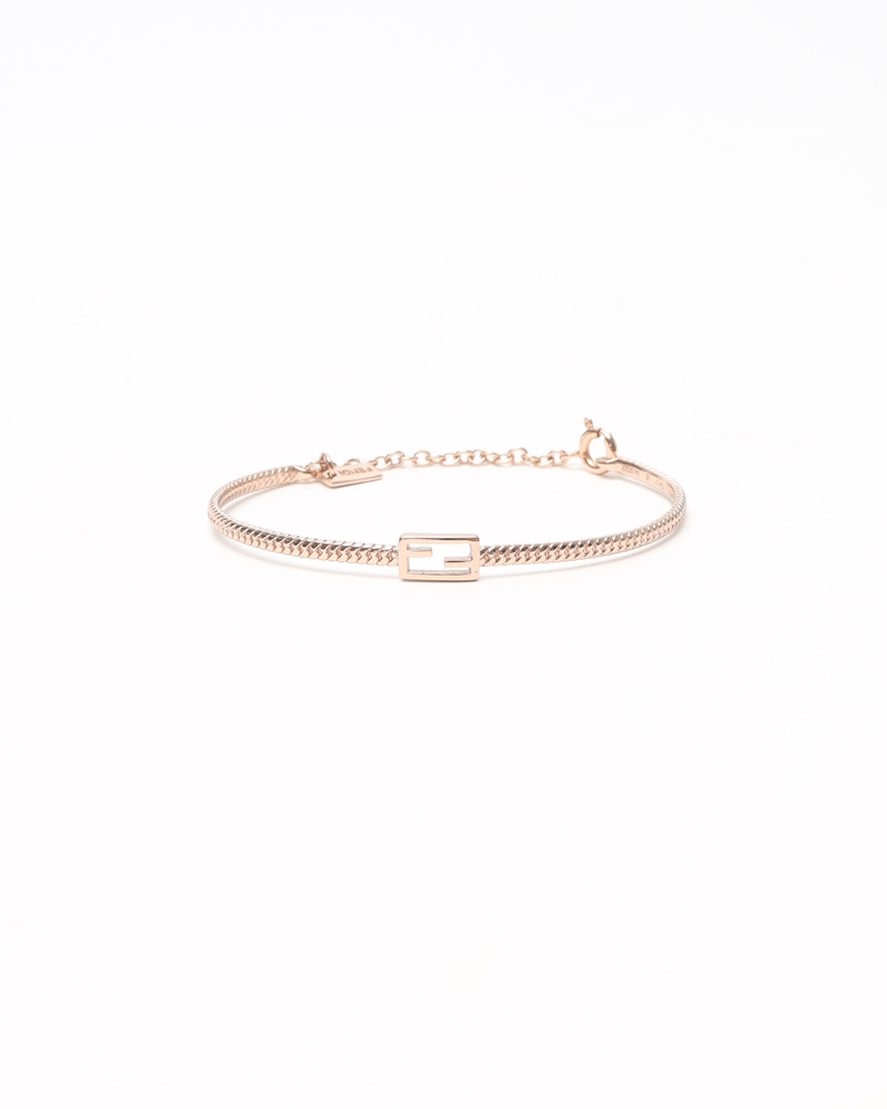 Fendi FF Logo Baguette Rose Gold Bracelet