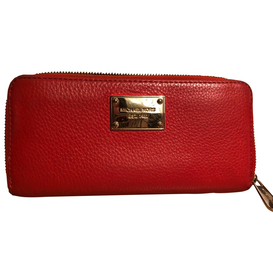 michael kors red wallet on sale