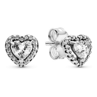 Pandora Boucles d'oreilles 'Heart-Shaped Stud' pour Femmes