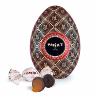 Maxim's Black metal egg | Dark chocolate caramel balls