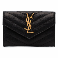 Saint Laurent Portefeuille 'Monogram Quilted Grained' pour Femmes