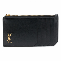 Saint Laurent Men's 'Logo Plaque Zipped' Card case