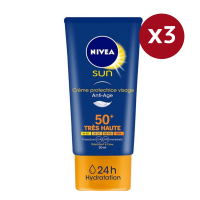 Nivea Crème Solaire Anti-Âge 'SPF 50+' - 50 ml, 3 Pack