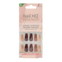 Nail HQ ''Long Coffin' Nagel-Tips - Mixed Nude 24 Stücke