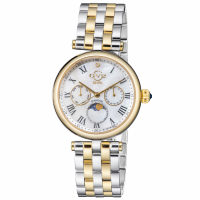 Gevril Women's Florence Mother of Pearl Dial Diamond Cut Ring on Dial Two Tone IP Gold Bracelet Watch