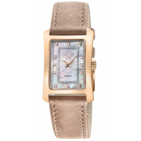 Gevril Women's Luino Diamond White MOP Dial, Genuine Italian Leather Tan Watch