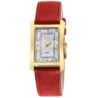 Gevril Women's Luino Diamond White MOP Dial, Genuine Italian Leather Red Watch