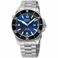 Gevril Men's Canal Street 316L Stainless Steel Case, Blue  Dial, 316L Stainless Steel Bracelet Watch