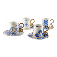 Aulica Set Of 4 Coffee Cups With Saucers Empire