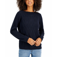 Tommy Hilfiger Women's Boat-Neck Cable Knit Cate Sweater