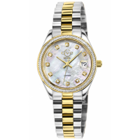 Gevril GV2 Women's Turin Diamond,White Mop Dial, Two Toned IPYG Stainless Steel Watch