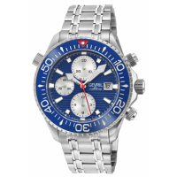 Gevril Men's Hudson Yards Chronograph Swiss Automatic, 316L Stainless Steel Case, Blue Enamel Dial,316L Stainless Steel Bracelet Watch