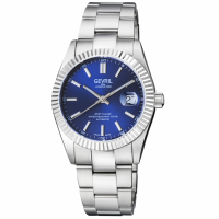 Gevril Men's Automatic West Village Blue Luminous Dial Stainless Steel Bracelet Watch