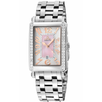 Gevril Women’s Ave of Americas Mini Stainless Steel Diamond Case, Pink MOP Dial Watch