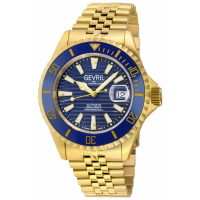 Gevril Men's ChambersvBlue dial, IPYG Bracelet Watch