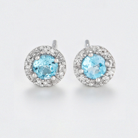 Comptoir du Diamant Women's 'Popi Topaze' Earrings