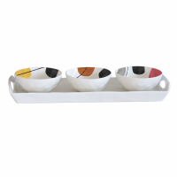 Easy Life Set Of 3 Porcelain Bowls Ø 10 Cm W Base 33,5X11 Cm In Color Box Elements