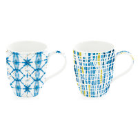 Easy Life Set 2 Porc.Mugs 350 Ml In Color Box Shibori 1