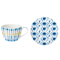 Easy Life Set 6 Porcelain Tea Cup & Saucer 240 Ml. Shibori 1