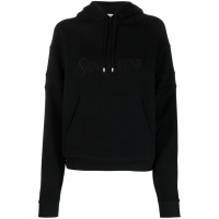 Saint Laurent Sweatshirt à capuche  'Embroidered Logo' pour Femmes