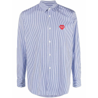 Comme Des Garçons Play Men's 'Embroidered Logo Striped' Shirt