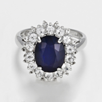Diamanta Women's 'Soleil Bleu' Ring