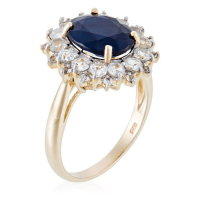 Diamanta Women's 'Soleil Bleu' Ring