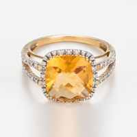 Diamanta Women's 'Divine Citrine' Ring