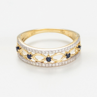 Diamanta Women's 'Sapphire Crown' Ring