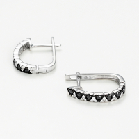 Diamanta Women's 'Black and White' Earrings