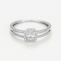 Le Diamantaire Bague 'Brillants Baguettes' pour Femmes