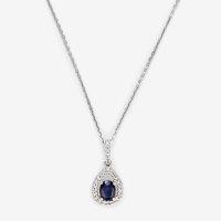 Le Diamantaire Pendentif sur chaine 'Larme Bleu Nuit' pour Femmes