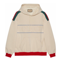 Gucci Sweatshirt à capuche  'Web Stripe Logo Embossed' pour Hommes