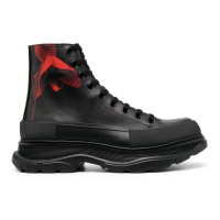 Alexander McQueen Men's 'Logo Debossed' Combat Boots