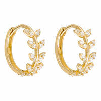 Oro Di Oro Boucles d'oreilles 'Feuillette' pour Femmes